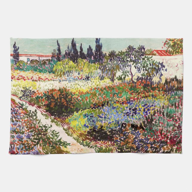 Van Gogh Flowering Garden At Arles Floral Fine Art Towel (Horizontal)
