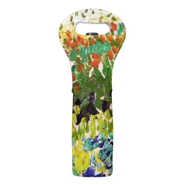Van Gogh Flowering Garden At Arles Floral Fine Art Wine Bag (Front)