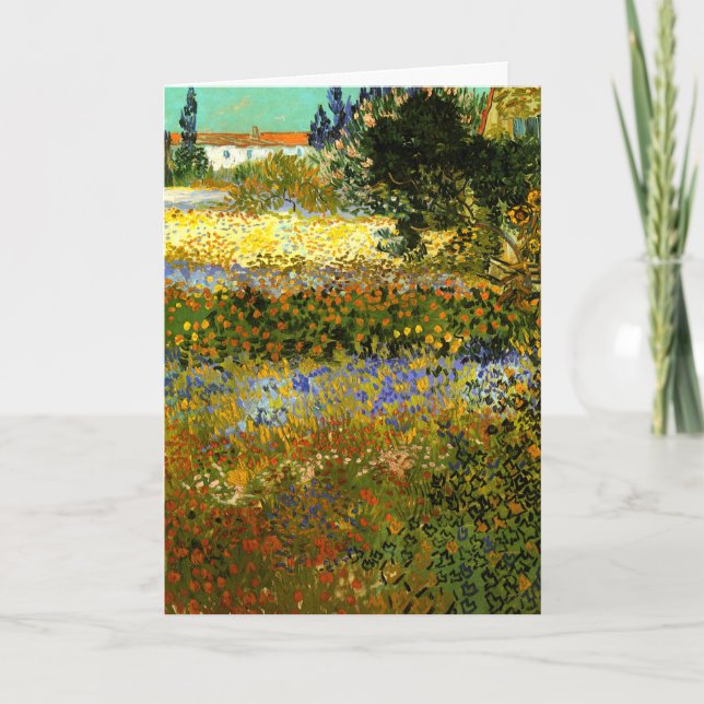 Van Gogh - Flowering Garden, Impressionism Card (Front)