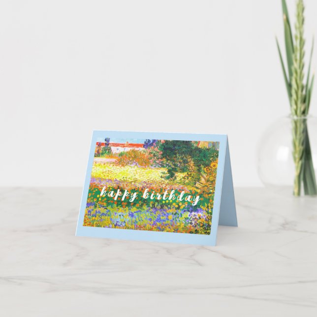 VAN GOGH "Flowering Garden with Path " Birthday Card (Front)