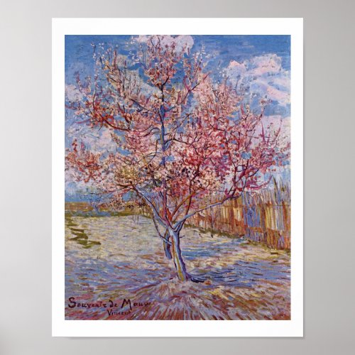Van Gogh  Flowering Peach Trees  1888 Poster