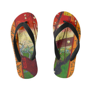Van Gogh Flowering Plum Tree after Hiroshige Kid's Flip Flops