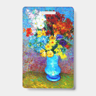 Van Gogh Flowers in a Blue Vase Badge