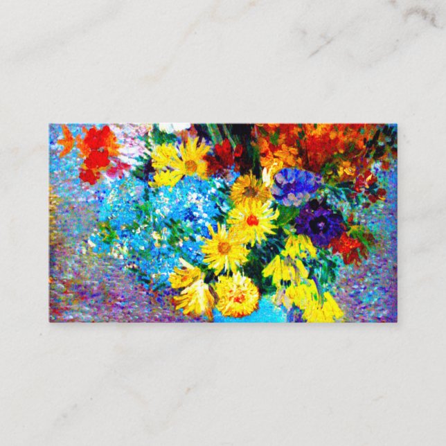 Van Gogh Flowers in a Blue Vase Enclosure Card (Front)