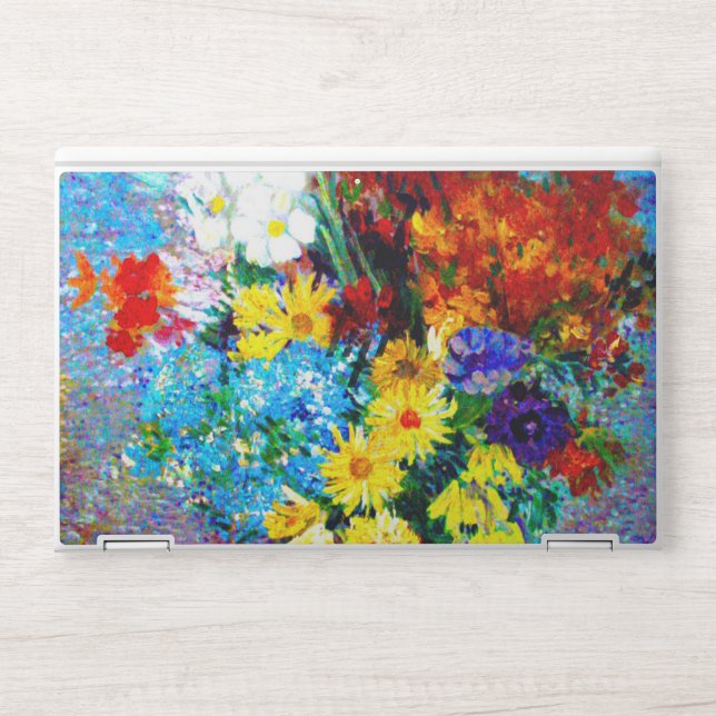 Van Gogh Flowers in a Blue Vase HP Laptop Skin (Front)