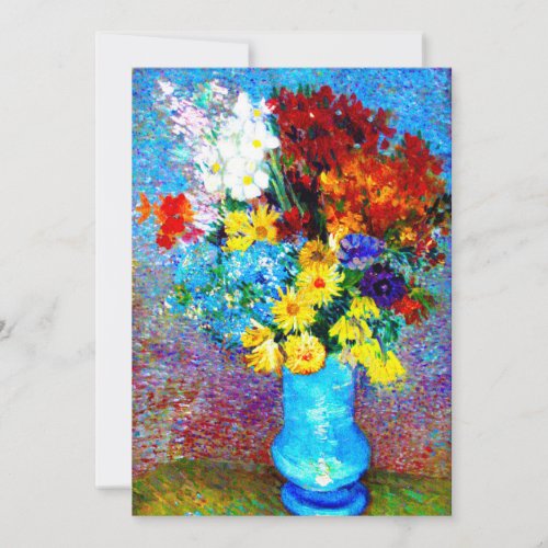 Van Gogh Flowers in a Blue Vase Invitation