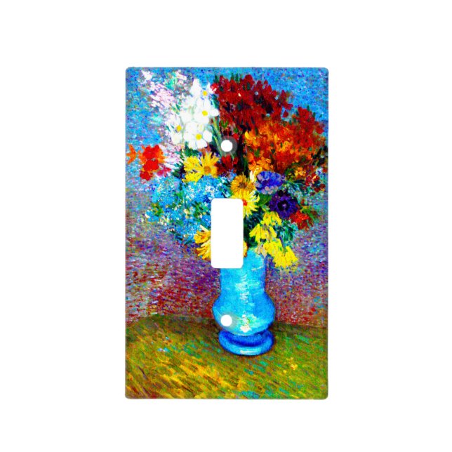 Van Gogh Flowers in a Blue Vase Light Switch Cover (Front)