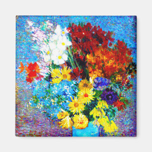 Van Gogh Flowers in a Blue Vase Magnet