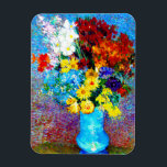 Van Gogh Flowers in a Blue Vase Magnet<br><div class="desc">Magnet featuring Vincent van Gogh’s oil painting Flowers in a Blue Vase (1887). Beautiful flowers of various colors are arranged in a blue vase: red,  purple,  white,  blue,  yellow,  red,  orange. A wonderful gift for fans of Post-Impressionism and Dutch art.</div>