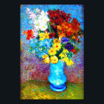 Van Gogh Flowers in a Blue Vase Photo Print<br><div class="desc">Photo Print featuring Vincent van Gogh’s oil painting Flowers in a Blue Vase (1887). Beautiful flowers of various colors are arranged in a blue vase: red,  purple,  white,  blue,  yellow,  red,  orange. A wonderful gift for fans of Post-Impressionism and Dutch art.</div>
