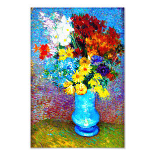 Van Gogh Flowers in a Blue Vase Photo Print