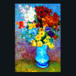 Van Gogh Flowers in a Blue Vase Poster<br><div class="desc">Poster featuring Vincent van Gogh’s oil painting Flowers in a Blue Vase (1887). Beautiful flowers of various colors are arranged in a blue vase: red,  purple,  white,  blue,  yellow,  red,  orange. A wonderful gift for fans of Post-Impressionism and Dutch art.</div>