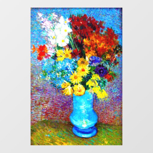 Van Gogh Flowers in a Blue Vase Window Cling