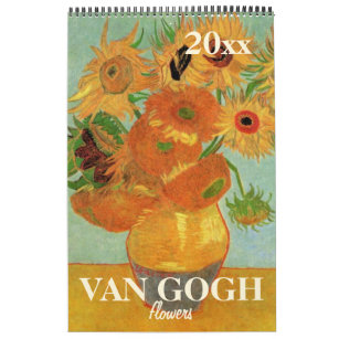 Van Gogh Flowers with Sunflowers, Poppies, Irises Calendar