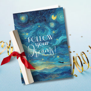 Van Gogh Follow Your Dream Airplane Congratulation Card