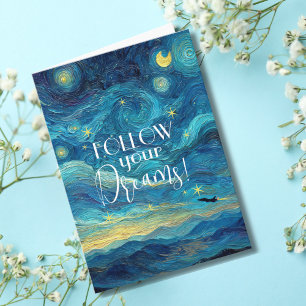 Van Gogh Follow Your Dream Airplane Motivational Card
