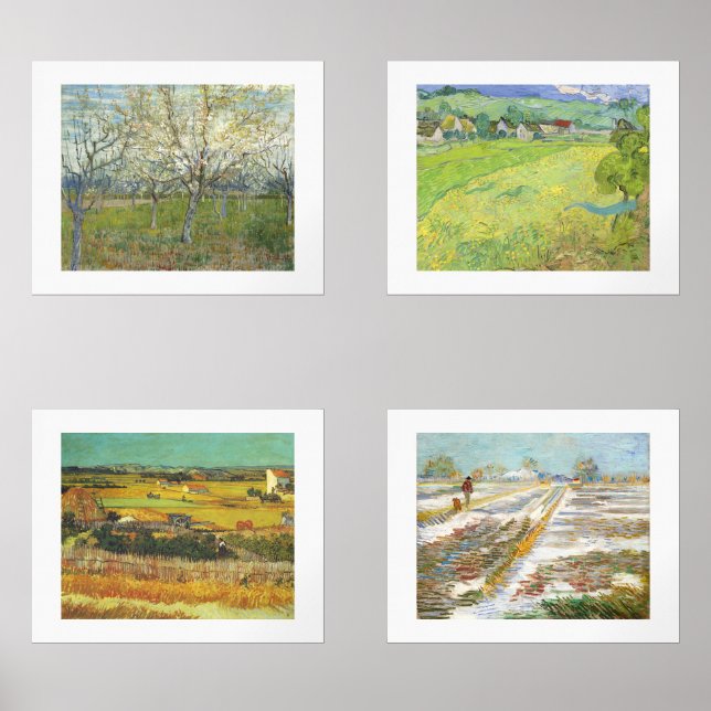 Van Gogh Four Seasons Fine Art Landscapes Wall Art Sets (Front)