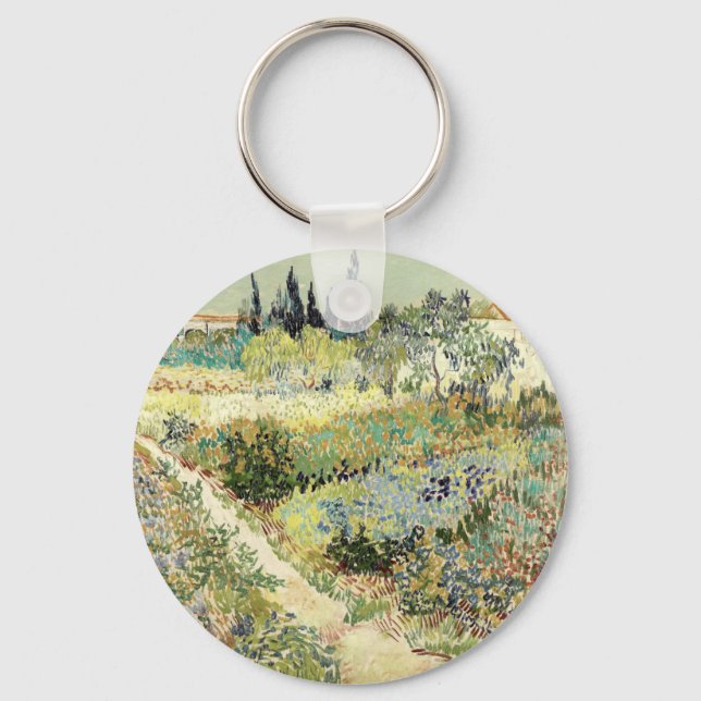 Van Gogh Garden at Arles 1888 Keychain (Front)