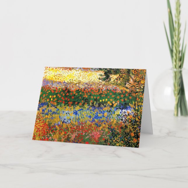 Van Gogh - Garden at Arles (aka Flowering Garden) Card (Front)
