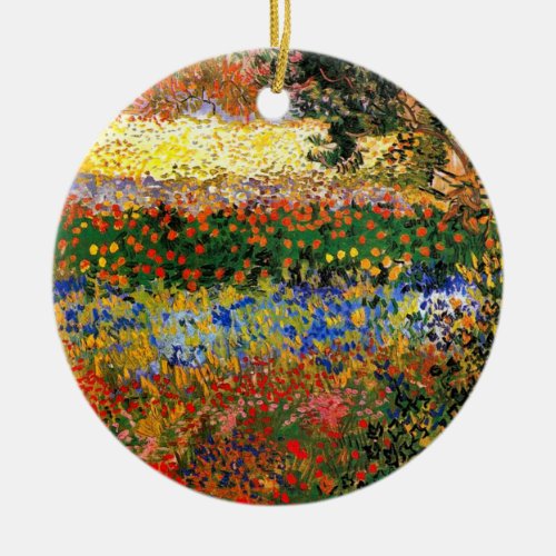 Van Gogh _ Garden at Arles aka Flowering Garden Ceramic Ornament