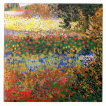 Van Gogh - Garden at Arles (aka Flowering Garden) Ceramic Tile<br><div class="desc">Garden at Arles (aka Flowering Garden),  famous painting by Vincent van Gogh</div>