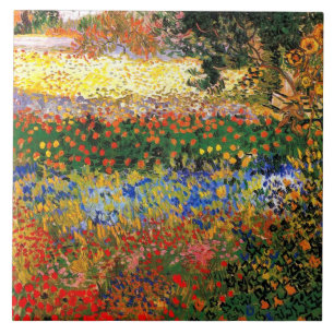 Van Gogh - Garden at Arles (aka Flowering Garden) Ceramic Tile
