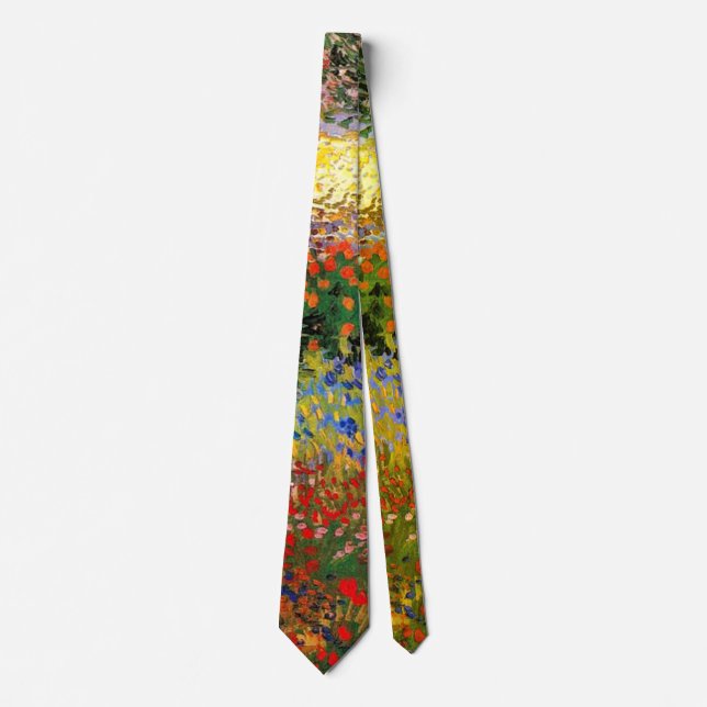 Van Gogh - Garden at Arles (aka Flowering Garden) Neck Tie (Front)