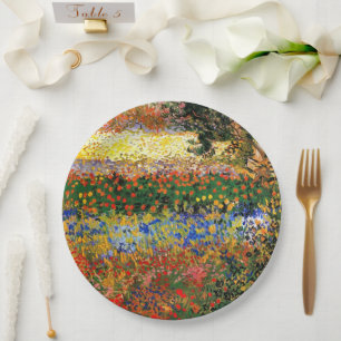 Van Gogh - Garden at Arles (aka Flowering Garden) Paper Plates