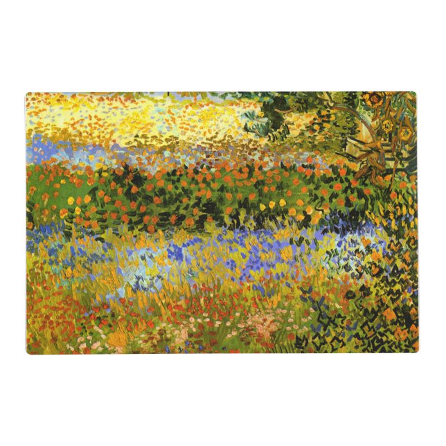 Van Gogh - Garden at Arles (aka Flowering Garden) Placemat (Back)