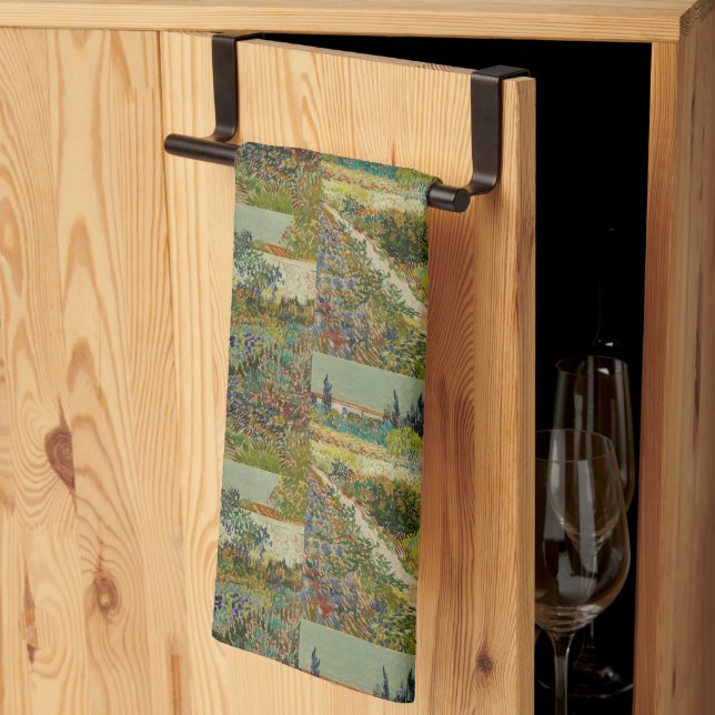 Van Gogh Garden at Arles Floral Impressionist Kitchen Towel (Thirds Fold)
