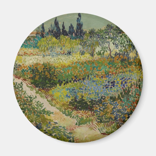 Van Gogh Garden at Arles Floral Impressionist Magnet (Front)