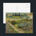 Van Gogh Garden at Arles Floral Impressionist Postcard<br><div class="desc">Garden at Arles (1888) is a breathtaking masterpiece by Vincent van Gogh, created during his most creatively vibrant period in Provence. This painting captures a lush, blossoming garden overflowing with a colorful tapestry of irises, daisies, and varied flora. A winding path leads the viewer’s eye through the textured landscape toward...</div>