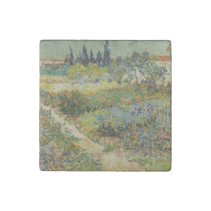 Van Gogh Garden at Arles Floral Impressionist Stone Magnet