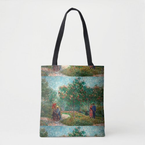 Van Gogh Garden in Montmartre with lovers Tote Bag