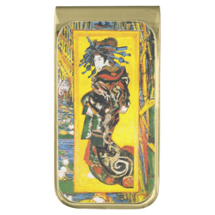 Van Gogh Geisha Gold Finish Money Clip