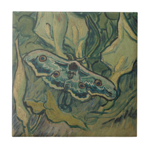 Van Gogh Giant Peacock Moth Vintage Nature ArtVan  Ceramic Tile