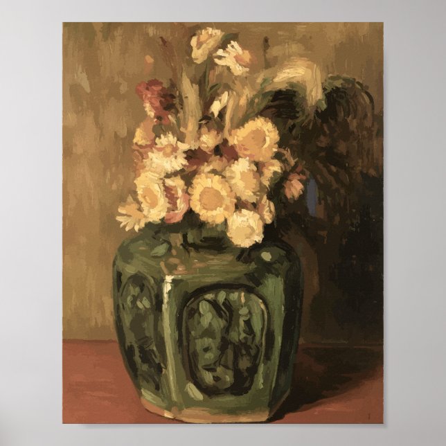 Van Gogh Ginger Jar with Chrysanthemums  Poster (Front)