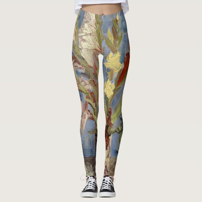 Van Gogh Gladioli and China Asters GalleryHD Art Leggings (Front)
