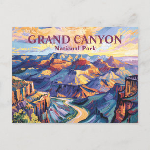 Van Gogh Grand Canyon Hopi Point Sunset Colorful Postcard