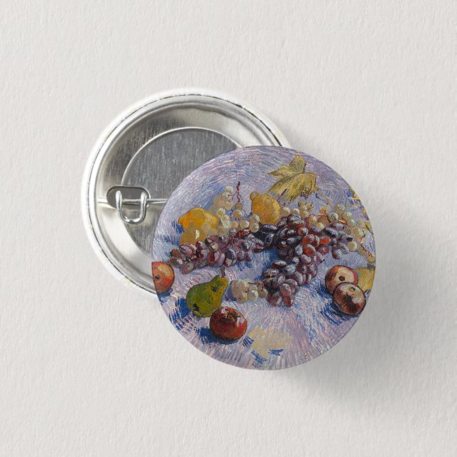 Van Gogh Grapes and Apples Still Life Art Print Button (Front & Back)