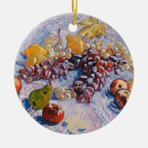 Van Gogh _ Grapes Lemons Pears and Apples Ceramic Ornament