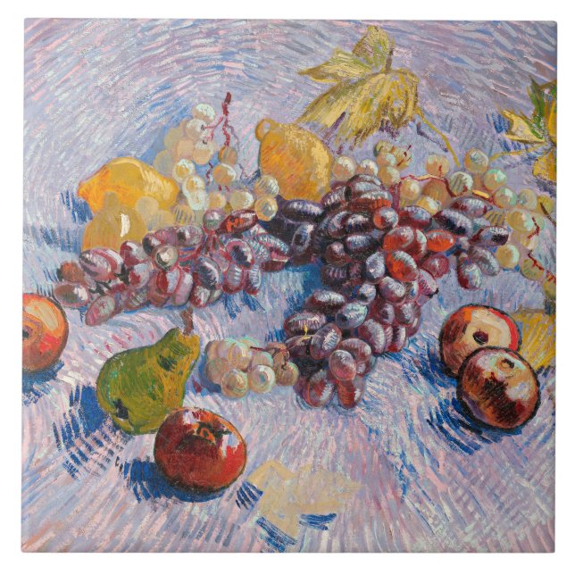 Van Gogh - Grapes, Lemons, Pears, and Apples, Ceramic Tile (Front)