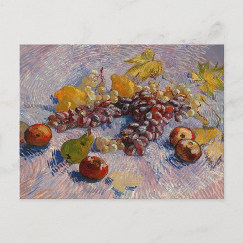 Van Gogh Grapes Lemons Pears Apples Still Life Pos Postcard