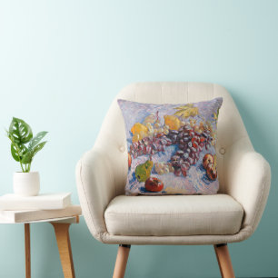 Van Gogh - Grapes, Lemons, Pears, Apples, Throw Pillow