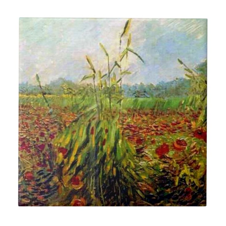 Van Gogh - Green Corn Stalks Ceramic Tile | Zazzle