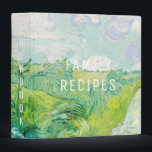 Van Gogh. Green Wheat Fields Auvers. Cookbook 3 Ring Binder<br><div class="desc">Van Gogh "Green Wheat Fields,  Auvers" family recipes cookbook binder.</div>
