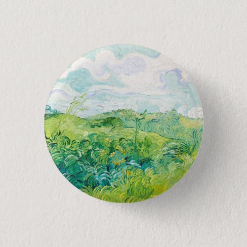 Van Gogh Green Wheat Fields Auvers Impressionism Button