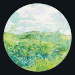 Van Gogh. Green Wheat Fields Auvers. Impressionism Classic Round Sticker<br><div class="desc">Van Gogh "Green Wheat Fields,  Auvers" sticker.</div>