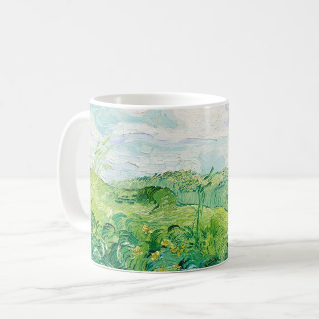 Van Gogh Green Wheat Fields Auvers. Impressionism Coffee Mug (Front Left)