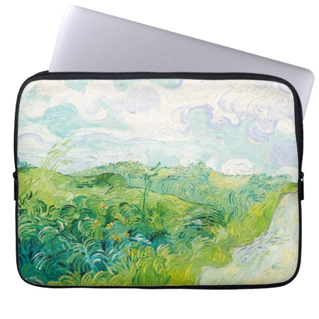 Van Gogh. Green Wheat Fields Auvers. Impressionism Laptop Sleeve (Front)